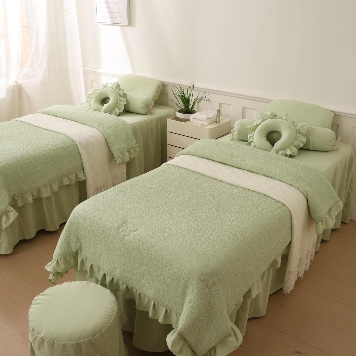 2025新款美容床罩四件套轻奢A类推拿皮肤管理美容院专用床罩春夏