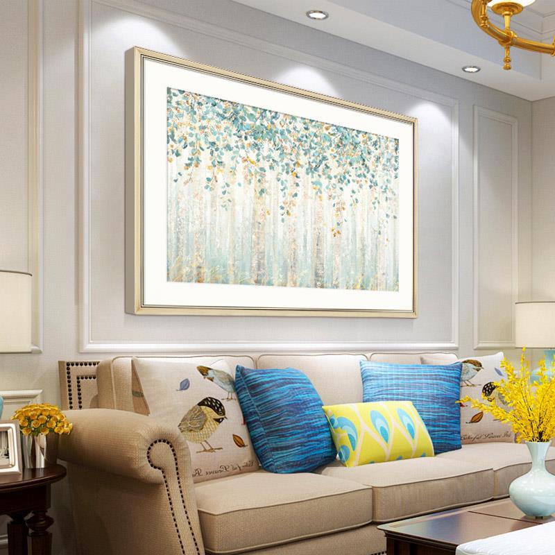 现代简约客厅装饰画 轻奢沙发背景墙画 简美玄关餐厅挂画抽象树林图片