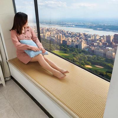 夏天凉席飘窗垫窗台垫定做满铺阳台榻榻米垫子飘窗坐垫卧室藤席垫