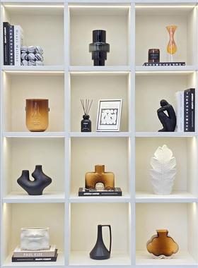 简约样板间家居摆饰客厅书柜桌面软装饰品创意玻璃陶瓷组合ZH3908