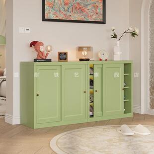 新款钢制阳台拉门鞋柜家用门口省空间户外储物柜子防潮收纳鞋架