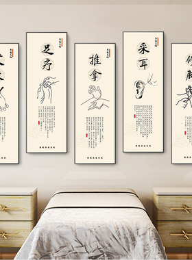 中医养生馆装饰画 画养生专案美容院壁画 画艾灸采耳头疗店足疗宣