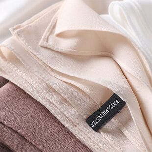 披肩高品质垂感柔软纯色珍珠雪纺直角长巾包头巾围巾印尼马来回族