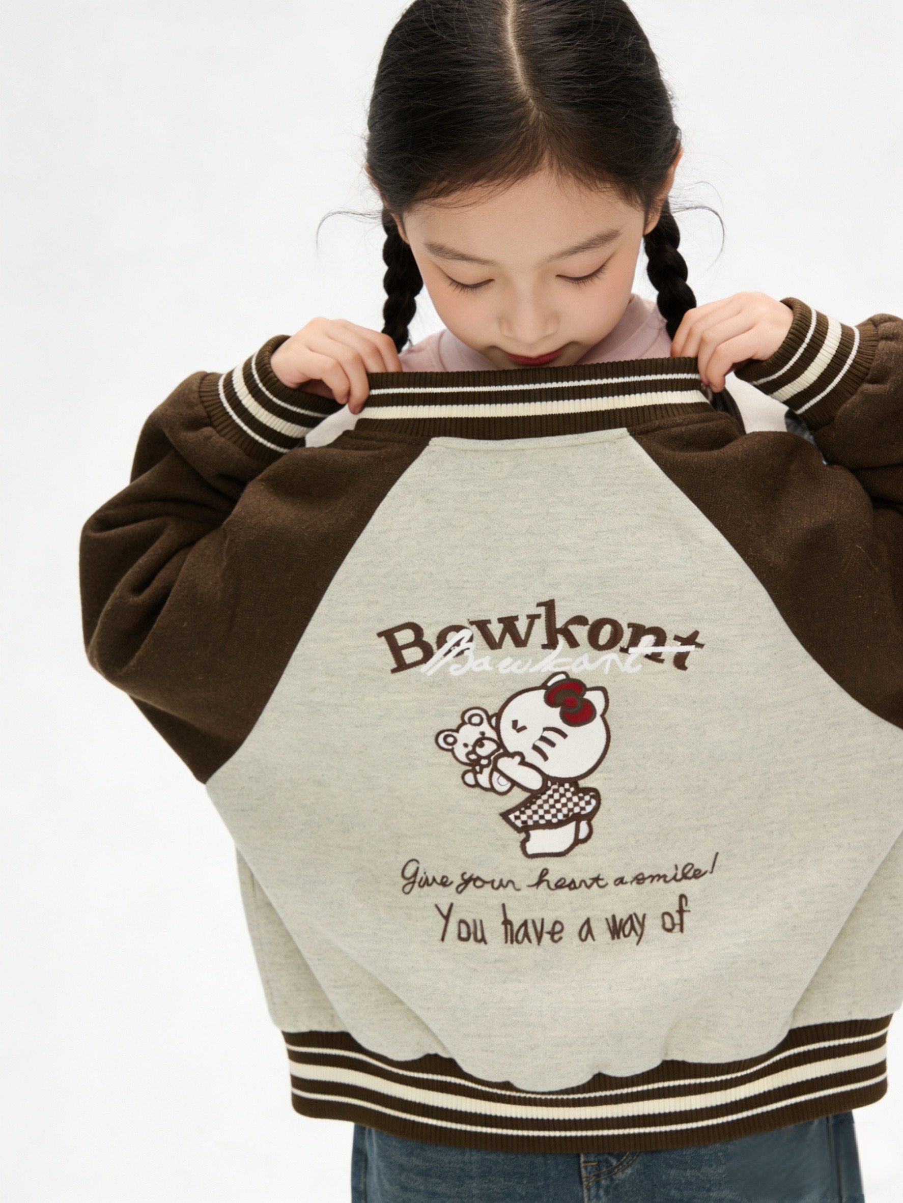 7+kids2025冬新款女童韩版羽绒服棒球服外套儿童百搭上衣潮可亲子