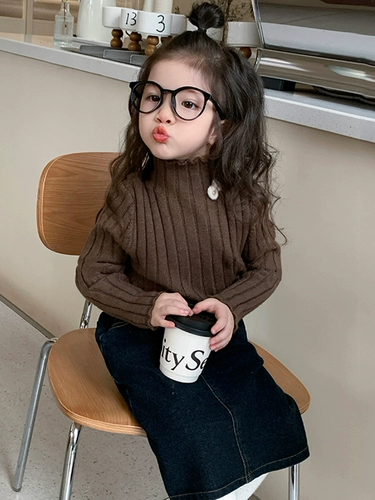 Демисезонный свитер, детский зимний приятный телу трикотажный пуховик