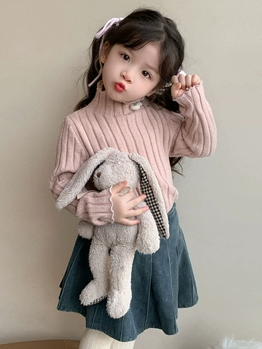 Демисезонный свитер, детский зимний приятный телу трикотажный пуховик