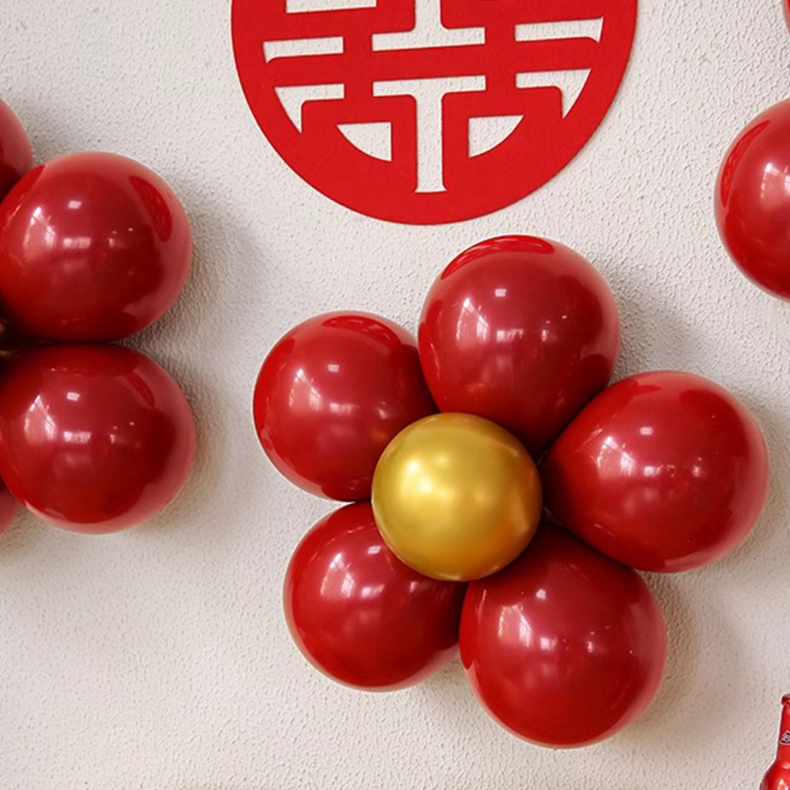 婚房花瓣花朵气球装饰创意结婚礼卧室场景布置用品气球造型梅花夹