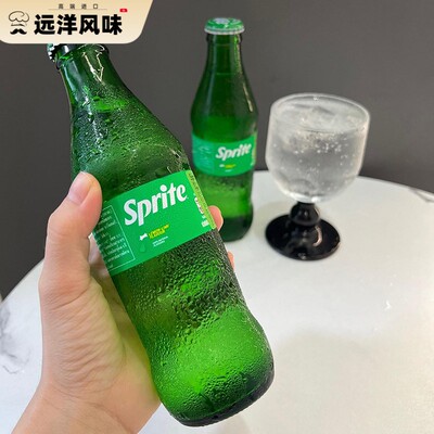 可口可乐泰国原装进口Sprite青柠檬味雪碧汽水碳酸饮料玻璃瓶装