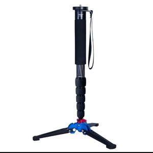 曼比利C555单反相机碳纤维独脚架222摄影摄像三角撑云台单脚支架