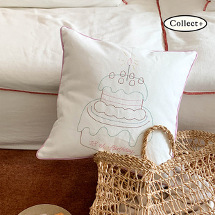 艺术收藏夹 盐系法式优雅轻奢刺绣抱枕沙发客厅靠背垫韩式简约