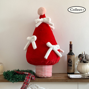 艺术收藏夹 原创韩风蝴蝶结仿獭兔毛异形客厅床上圣诞树抱枕ins