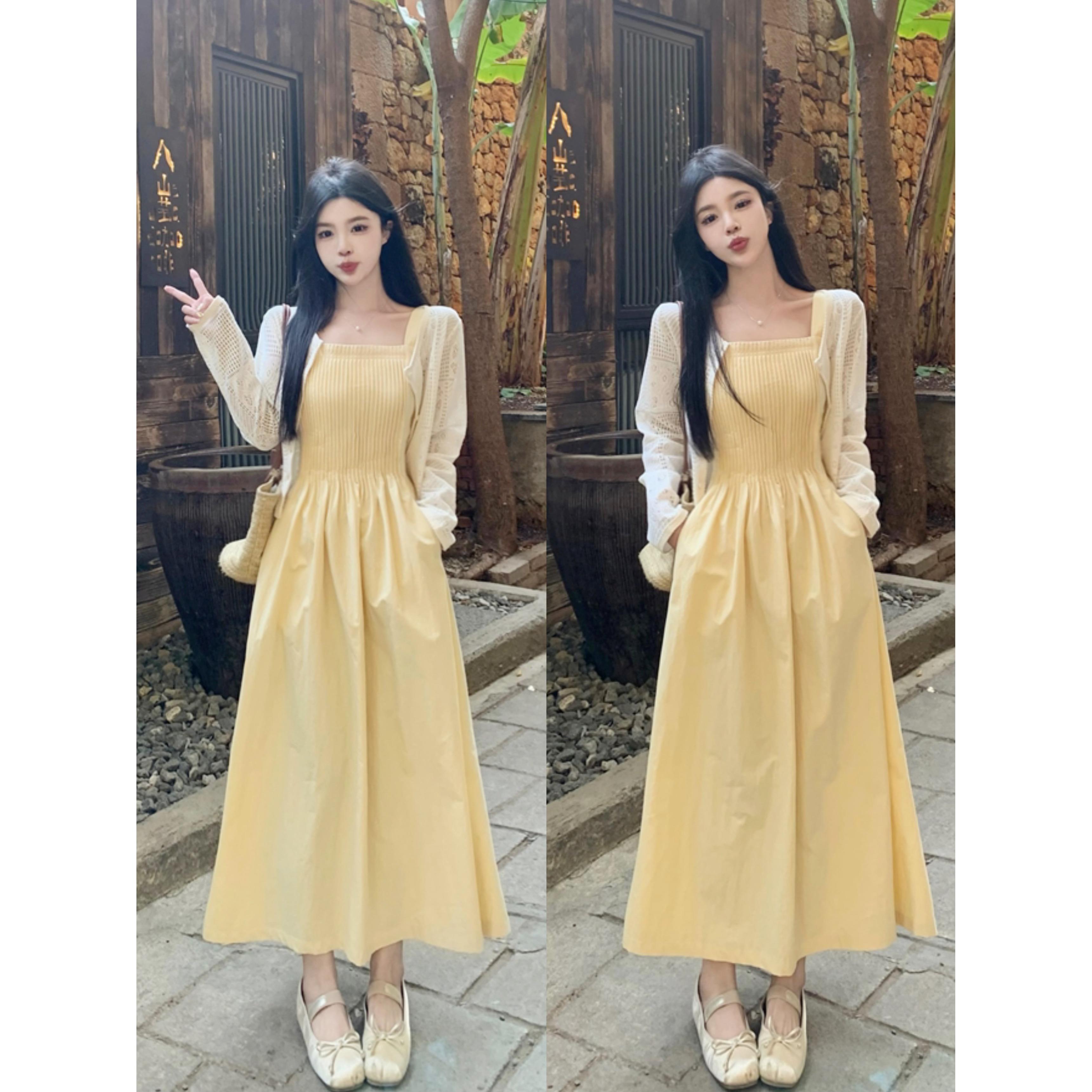 大码法式吊带连衣裙女夏