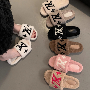 LVАFGН毛毛拖鞋女外穿2026款新厚底小香毛毛鞋高级感女气棉拖鞋