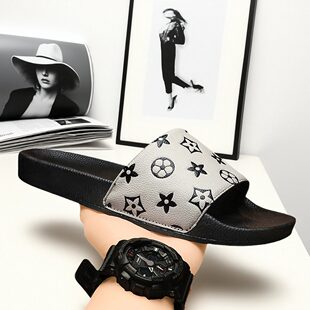 LVАFGН欧洲站拖鞋2026男士印花一字拖夏季欧美外穿轻便软底沙滩