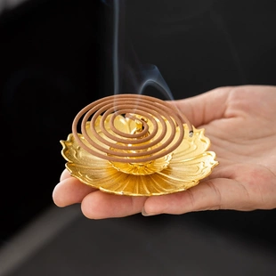 妙莲锌合金线香香插禅意香道功夫茶具零配莲花底座多孔茶道