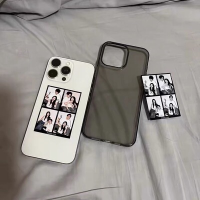 来图定制四宫格苹果17手机壳DIY照片16高级15小众黑灰透明壳iphone14防摔13创意8p情侣mini保护套XR/X