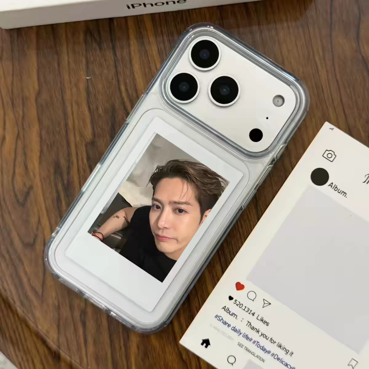 王嘉尔同款DIY拍立得照片适用苹果17Promax手机壳可来图定制17pro透明iPhone16pro情侣16防摔15保护套14/13潮
