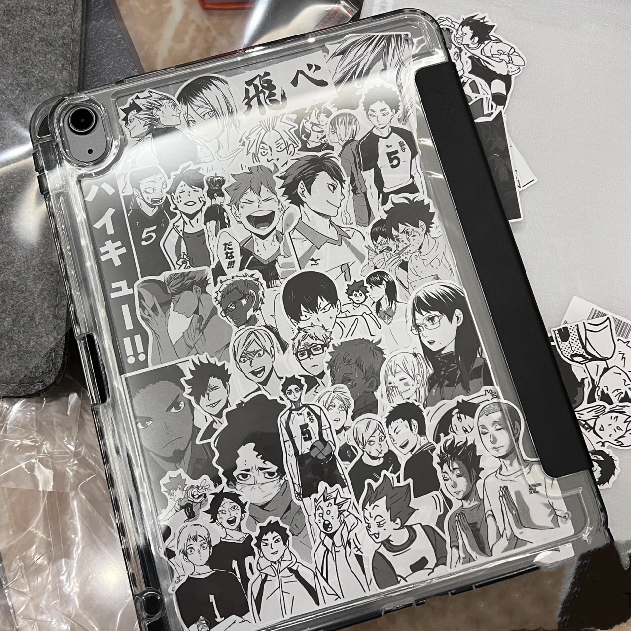 DIY日系漫画排球少年ipadair2025保护壳13适用苹果11磁吸10.2/12.9创意10.5防弯9.7透明mini7