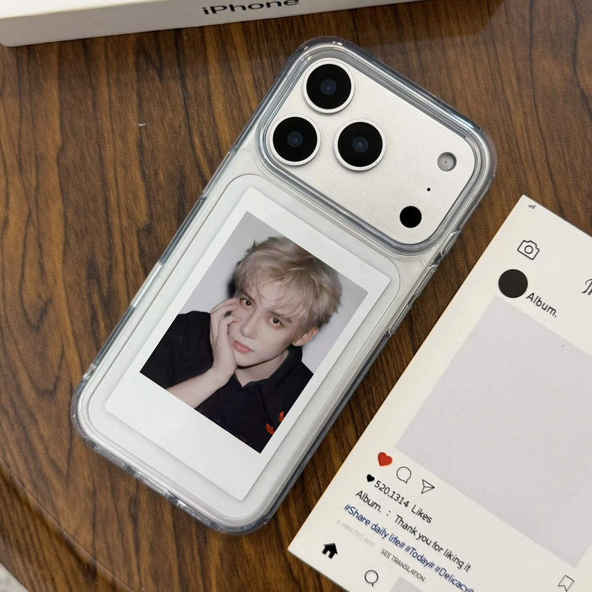 王安宇DIY拍立得照片可来图定制适用17苹果17Promax手机壳17pro透明iPhone16pro情侣16防摔15保护套14/13潮12