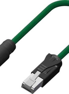 RS PRO RS PRO 2M Cat5E 绿色 M12 转母头 RJ45 公屏蔽终端PVC护