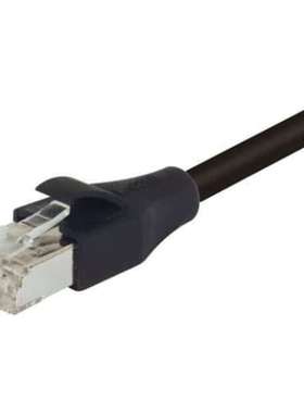 L-Com TRD855SZ-2 TRD 2英尺 Cat5e 黑色 RJ45 转公头 RJ45 公铜