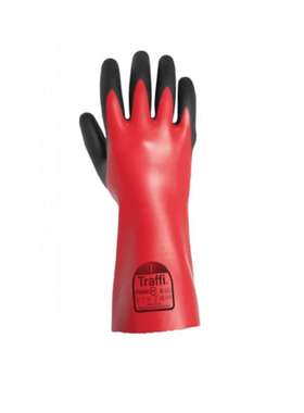 Traffi TG1500-RD-7-PACK 红色弹性纤维丁腈丁二烯橡胶尼龙防水手