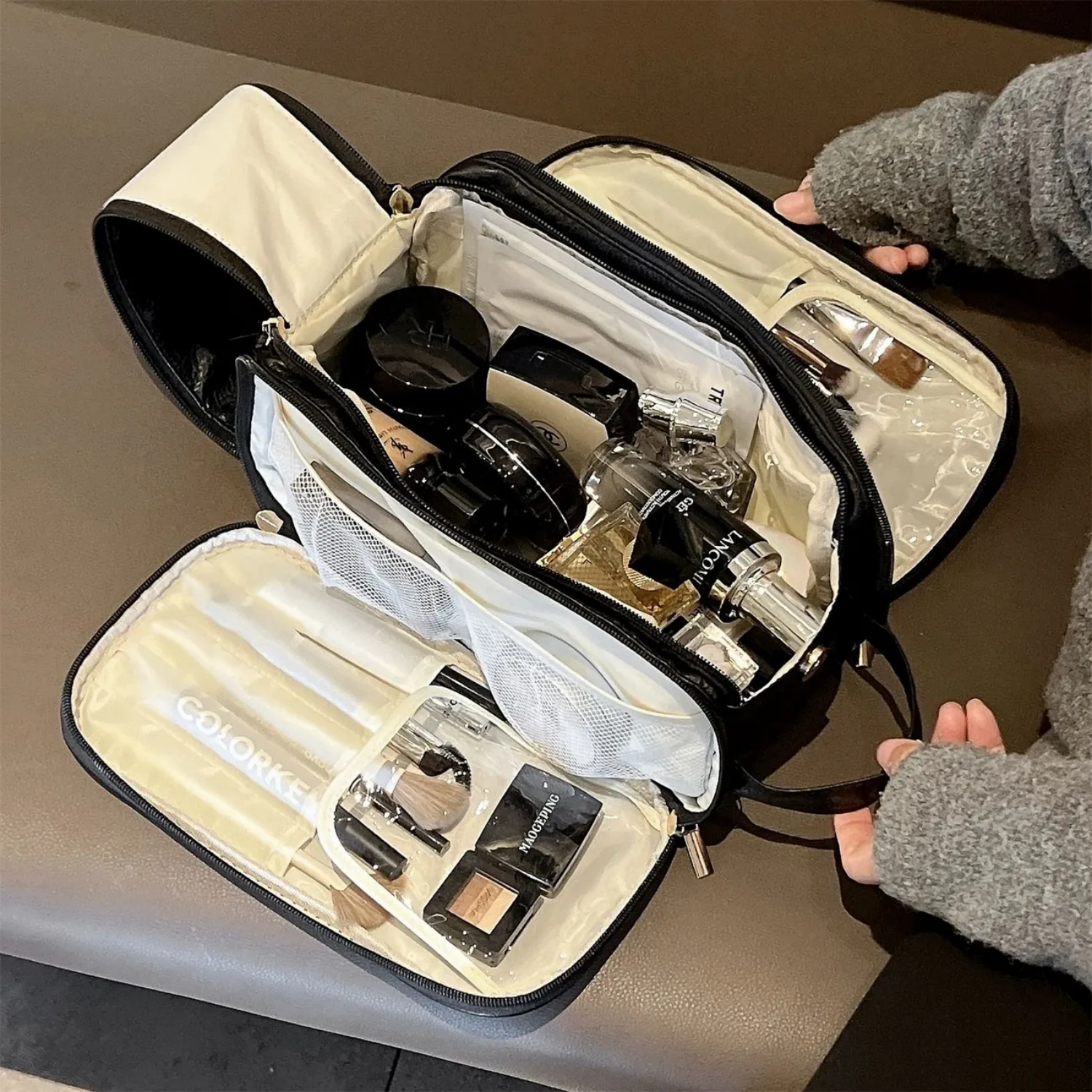 化妆包大容量便携超大双开门手提旅行护肤品收纳包防水旅行洗漱包,收纳整理,化妆包,淘宝优惠券,粉丝福利购,淘宝优惠卷