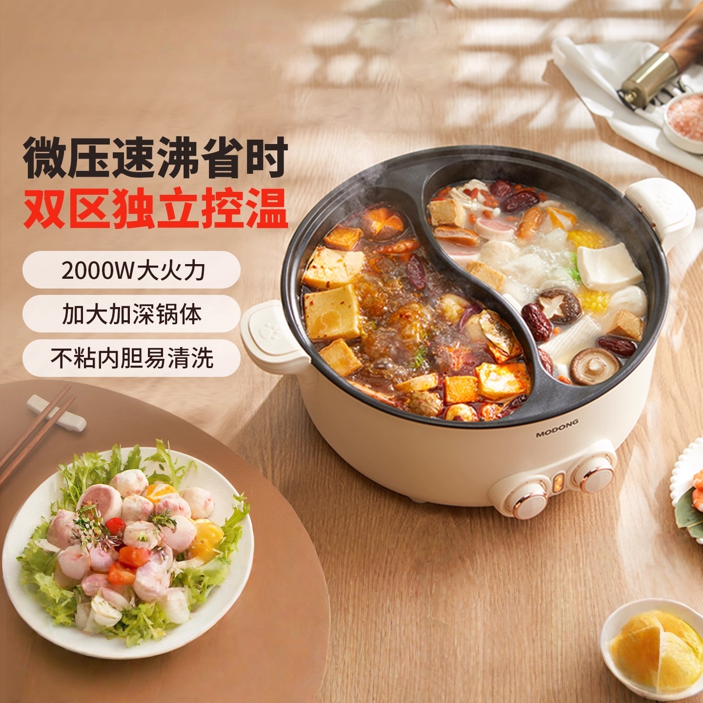 德国电火锅家用大容量鸳鸯锅