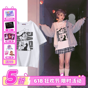 MuseDash帅气T恤宽松纯棉短袖日系夏装卡通动漫喵斯快跑游戏周边