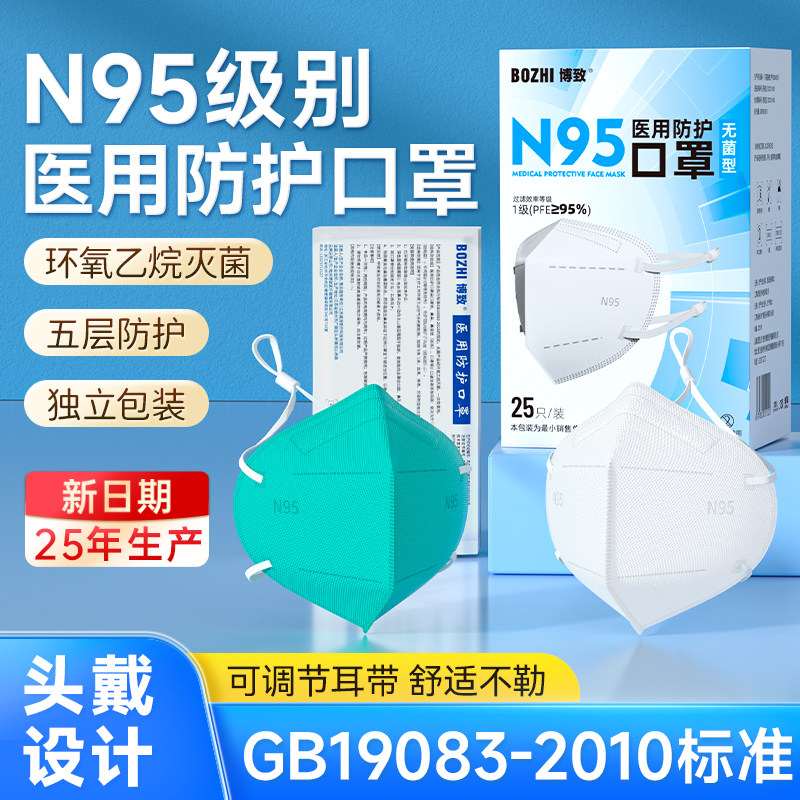 N95级医用防护口罩头戴可调耳带