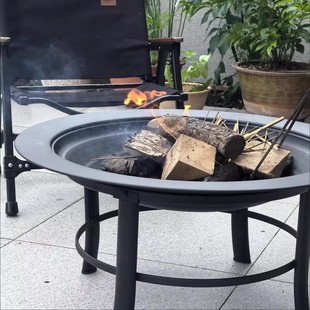 户外露营篝火盆取暖火盆圆形超大号火炉庭院烧烤烤火盆农家乐新款