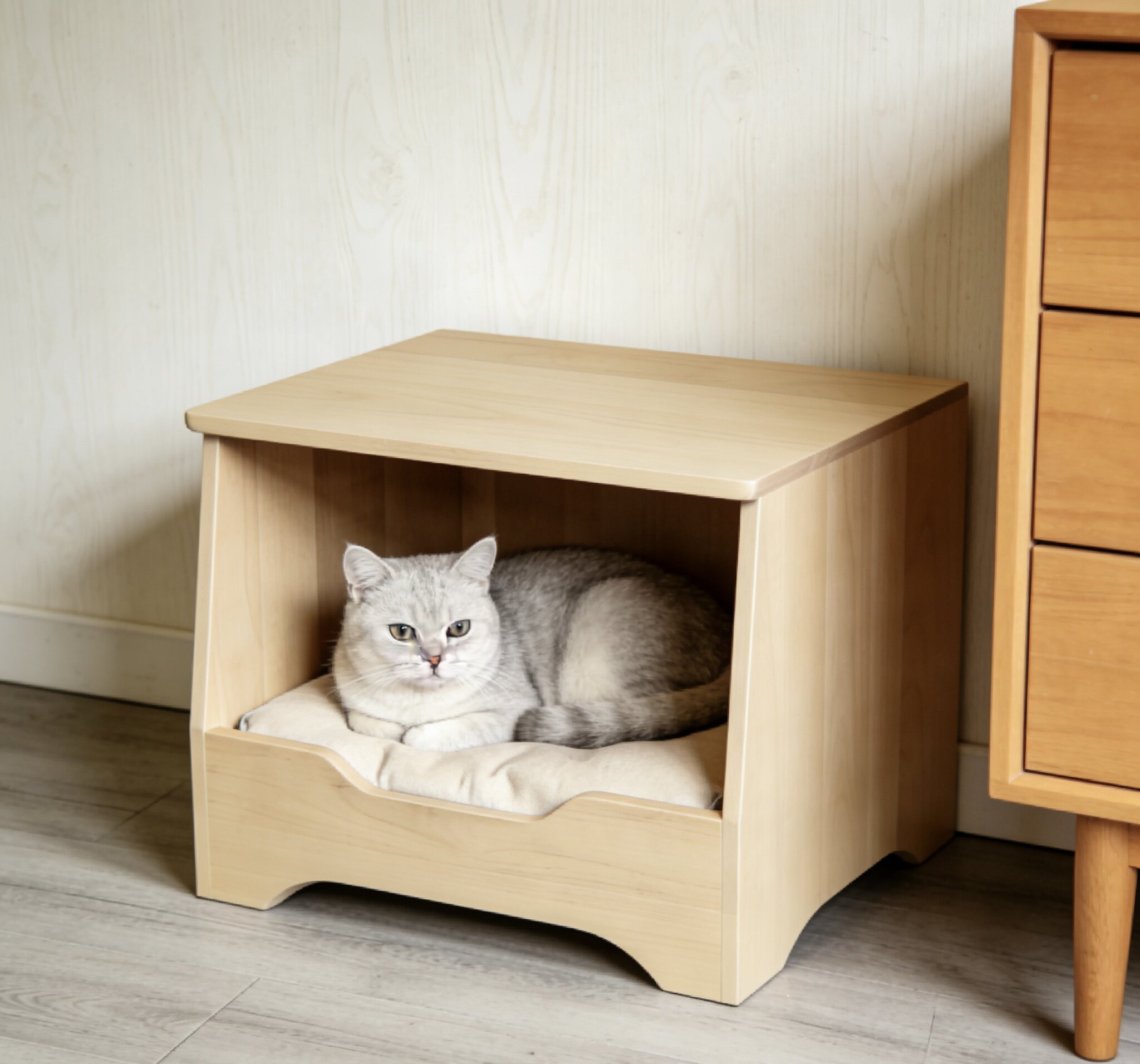 实木猫窝四季通用猫房子半封闭狗窝别墅大型豪华猫房子冬季保暖