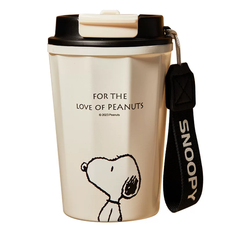 Snoopy, nuby, coffee thermos stainless steel, glass, official product, Cola