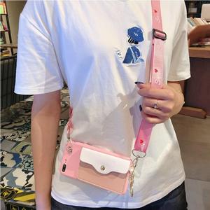 适用三星a70手机壳a6s零钱包一体a8s软硅胶a40s斜挎挂绳a60创意插