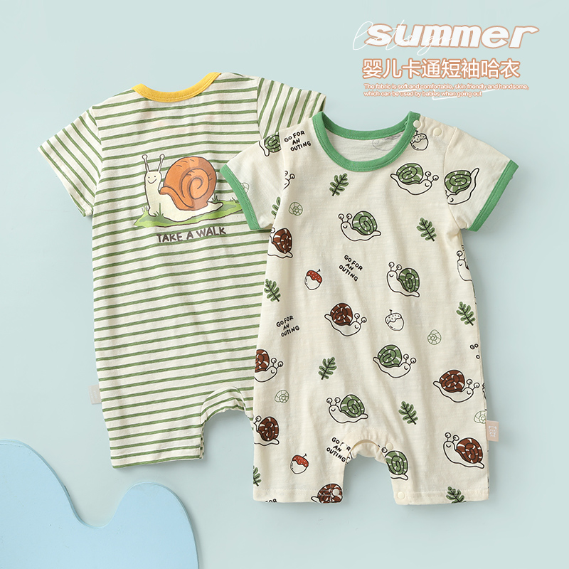 婴儿衣服短袖连体衣夏装