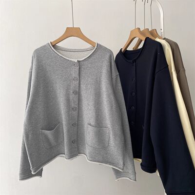 纯棉毛圈布圆领巷修卫衣女