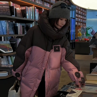 芯依梦羽绒棉中长款韩版宽松棉服