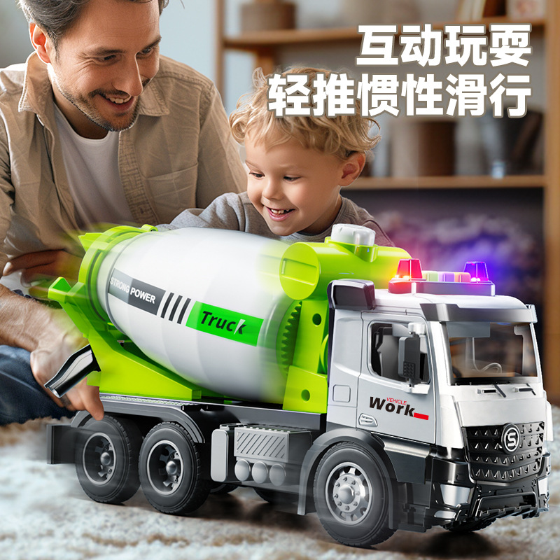 睿爵斯新款合金工程车仿真车惯性模型汽车儿童故事早教机益智