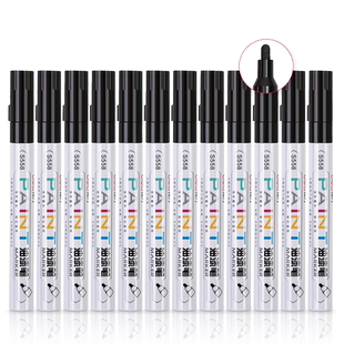 得力石碑碑文补漆笔油漆笔轮胎笔白色记号笔防水不掉色油性马克笔画鞋笔涂鸦笔金色黑色工业补漆笔汽车用书写