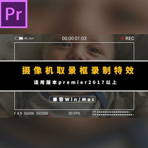 PR插件预设-摄像机取景框录制拍摄特效 Camera Recording通透格式