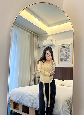 全身镜落地镜家用女生网红ins风穿衣镜挂墙试衣镜卧室立体大镜子