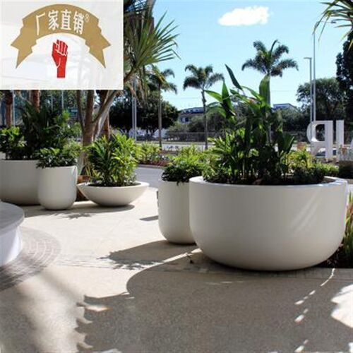 户外花箱商场花盆落地花钵玻璃钢花缸园林景观种植树X池烤漆大花