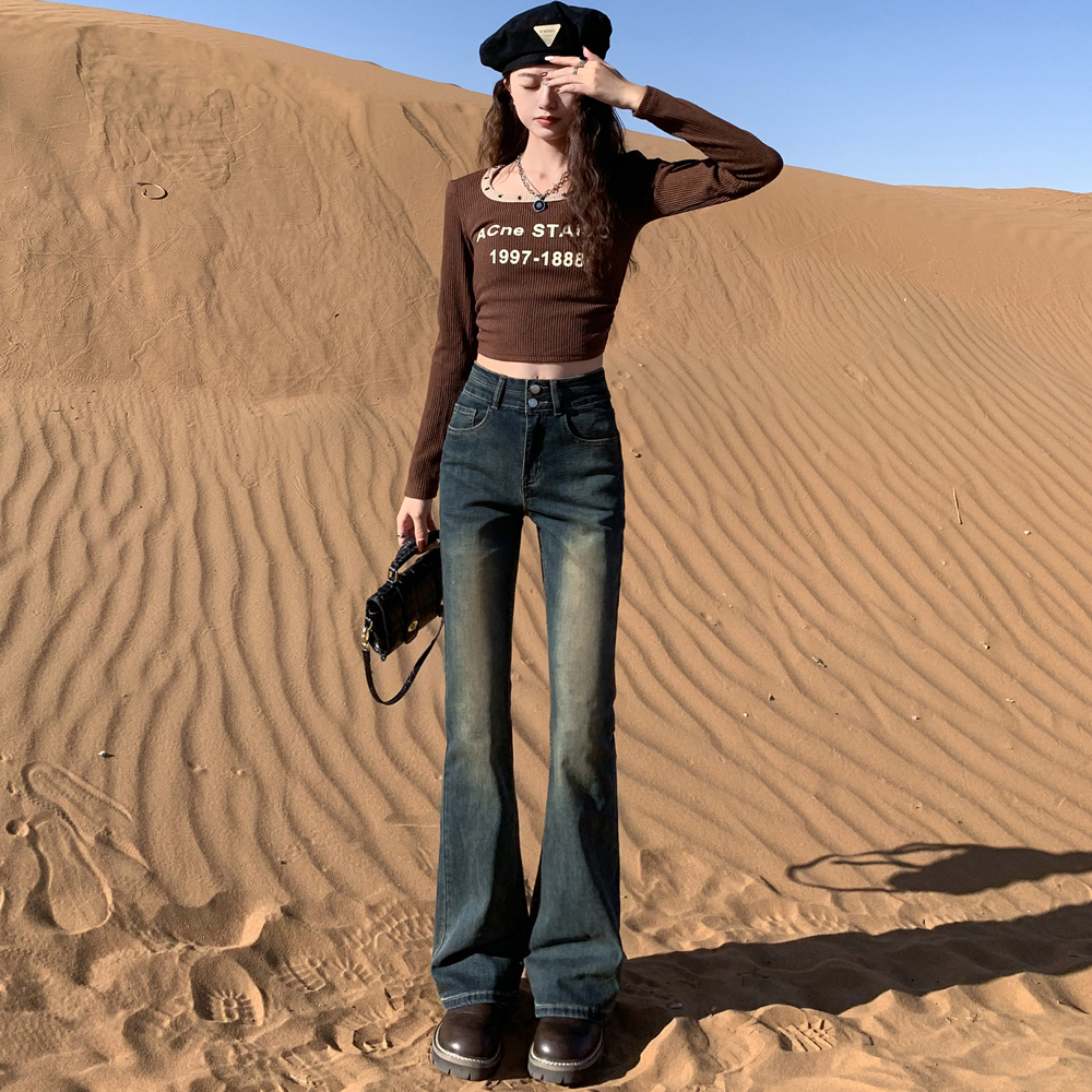 微喇牛仔裤女秋装2025新款马蹄裤