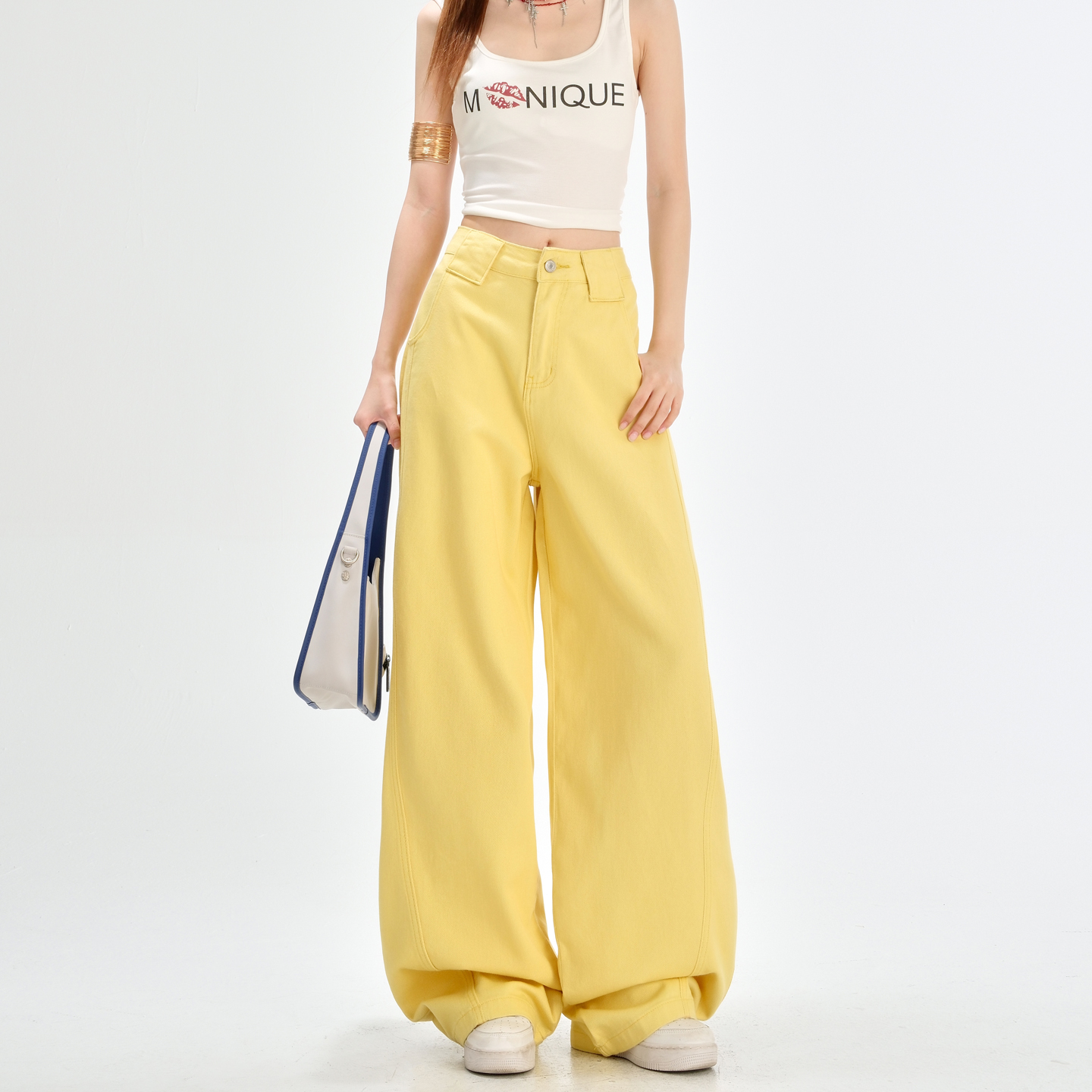 阔腿牛仔裤女2025新款高腰宽松