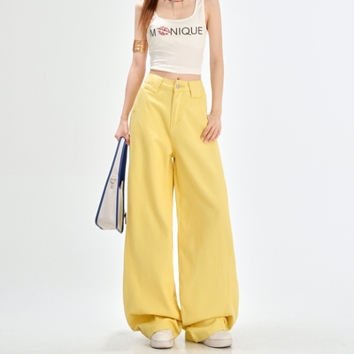 阔腿牛仔裤女2025新款高腰宽松