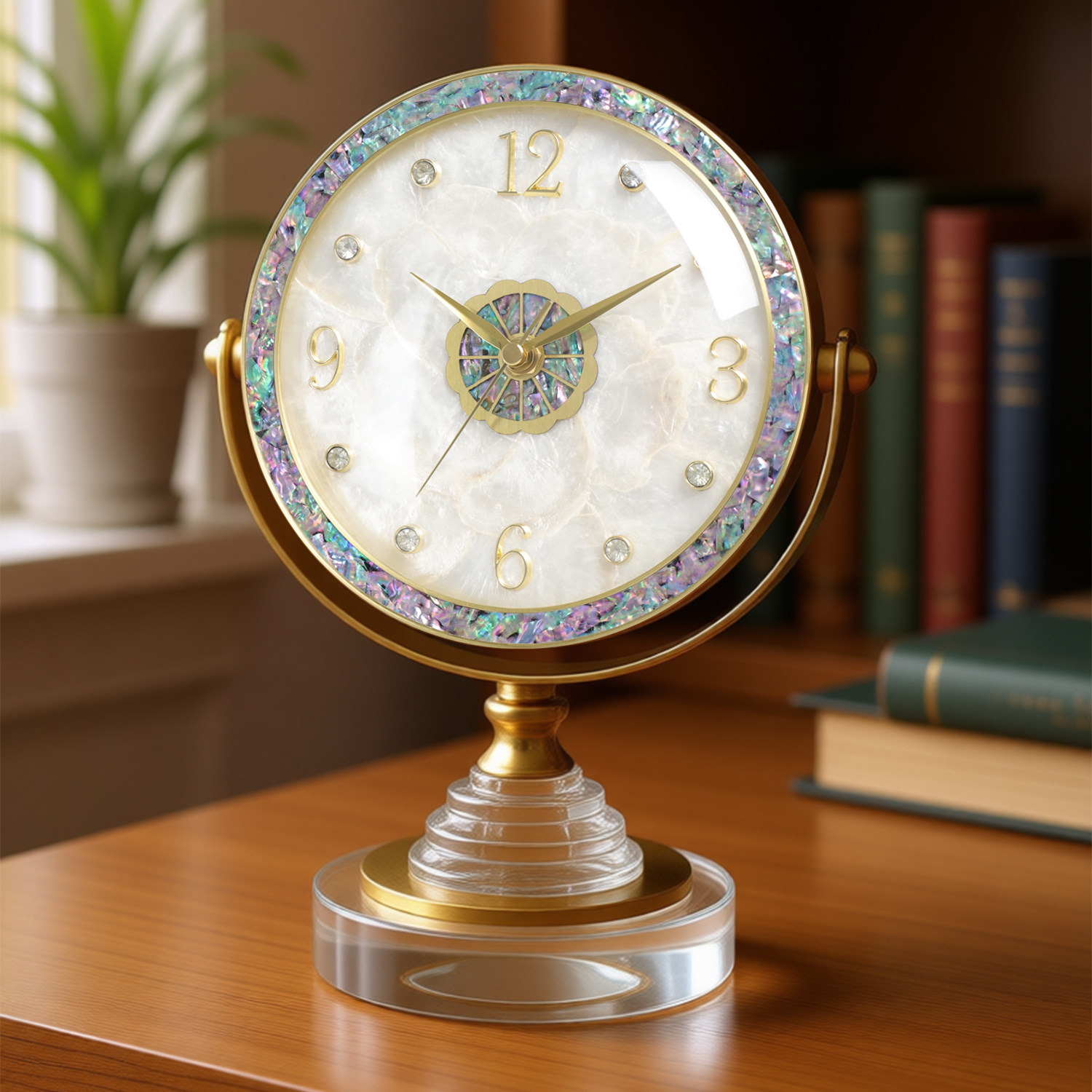 轻奢座钟客厅家用钟表简约时尚静音坐钟台式现代时钟创意台钟摆件