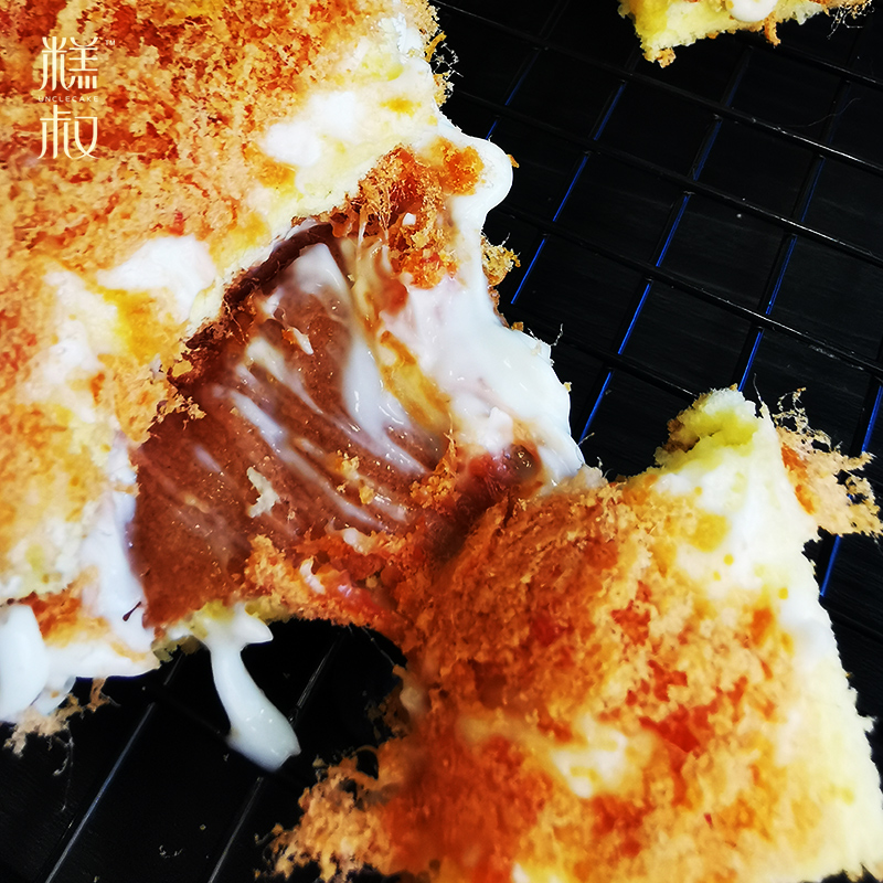 糕叔肉松大贝蛋糕海苔肉松面包网红小贝肉松饼小吃糕点心零食