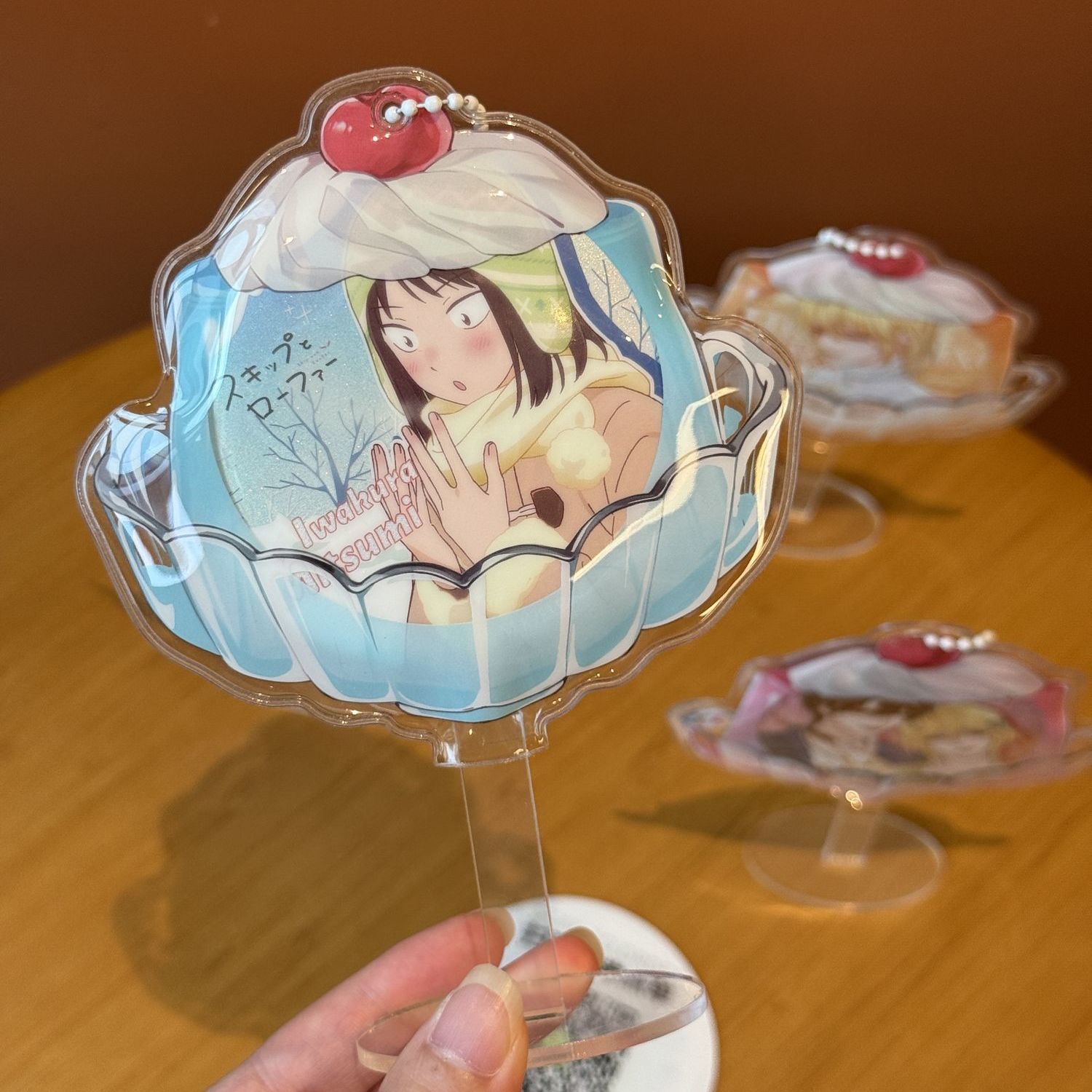布丁杯PVC打卡棒75mm谷美吧唧套痛包挂件谷子保护套