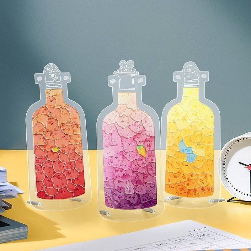 亚克力拼图瓶子里的萌宠猫猫创意立体diy异型光影玩具礼物