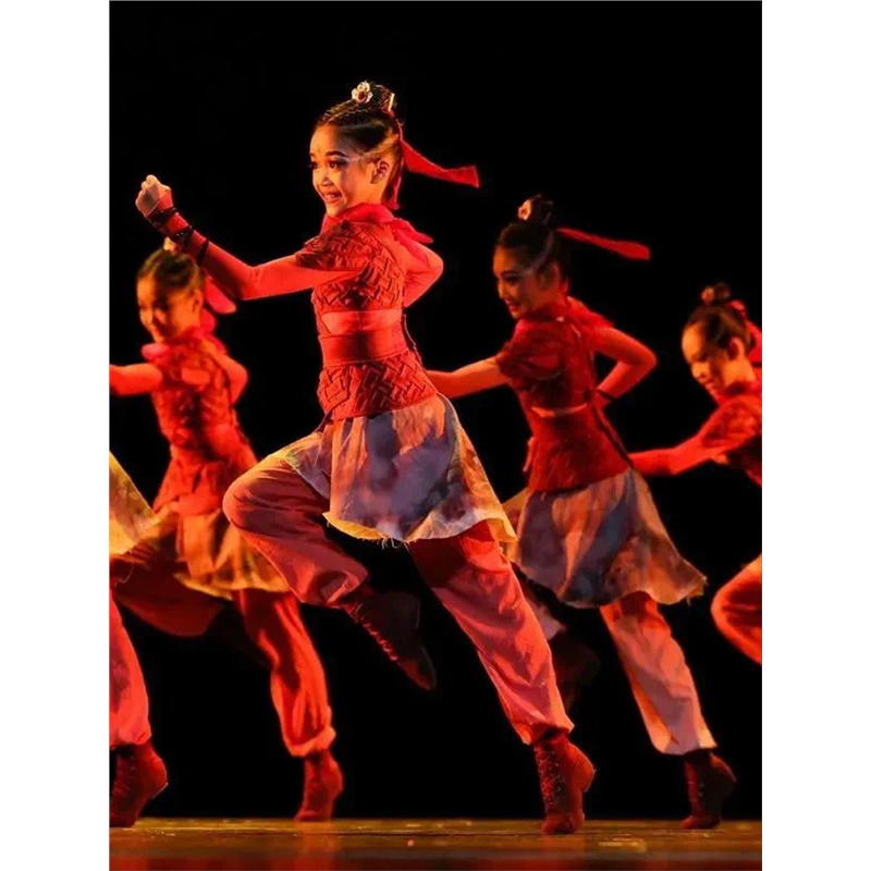 小荷风采再现花木兰儿童演出服中国风古典古装士兵铠甲舞